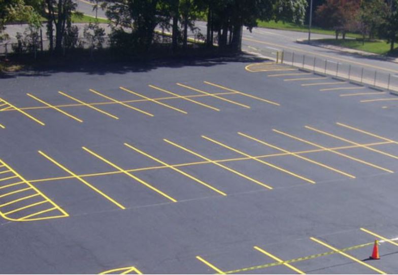 new line striping in parking lot